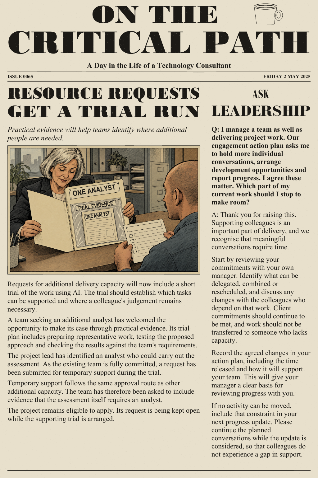 A request for one analyst contains a smaller request to produce the trial evidence.